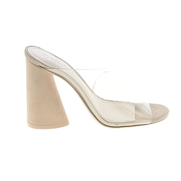 Mercedes Castillo Clear Bone High Heel Sandals Mules Size 8 - Picture 2 of 10